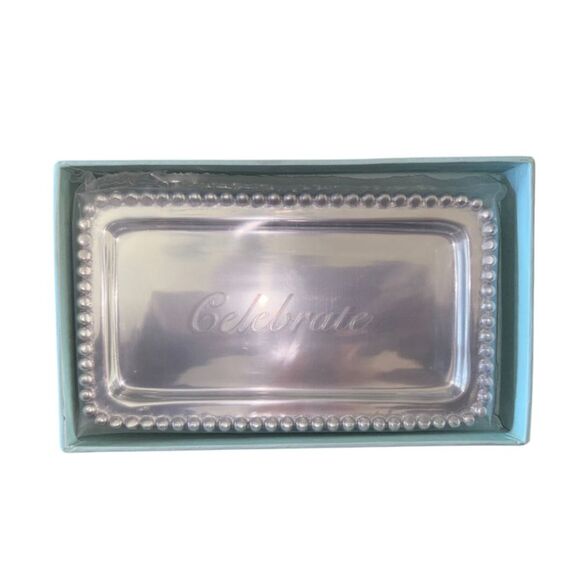 Mariposa Silver Engraved Trinket Dish Celebration Christmas Holiday Hostess Gift - Picture 3 of 9